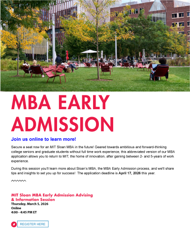 MBA Early Adminssion flyer