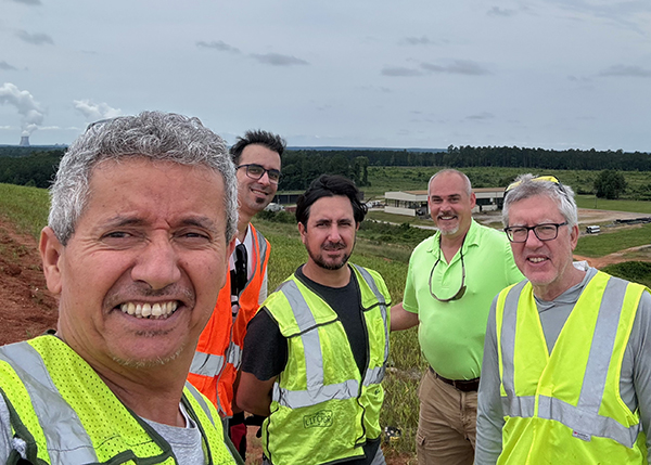 photo of famu-fsu engineering professor tarek abichou with methane gas detection team at landfill