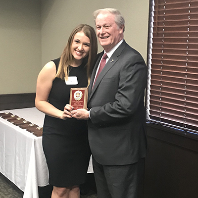 Bailey Davis and FSU president John Thrasher