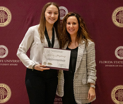 diana shaughnessey at fsu torchbearer ceremony