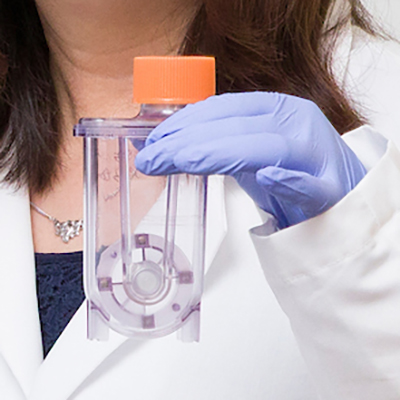 closeup of Vertical-Wheel Bioreactor