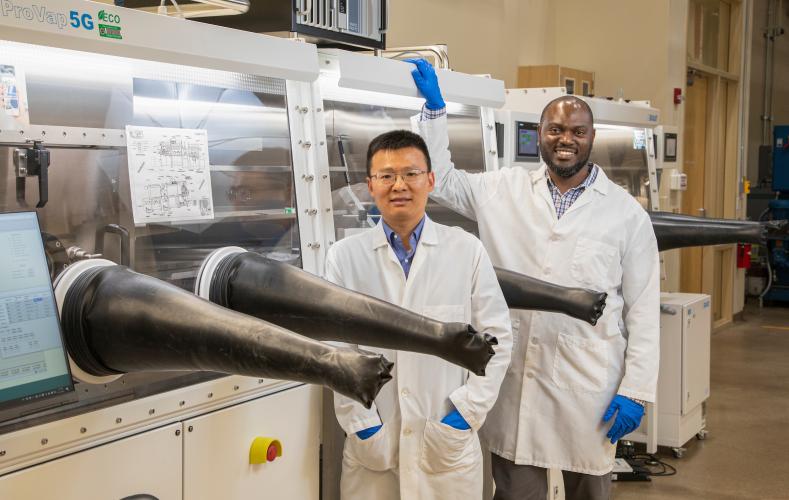 Zhibin Yu, Ph.D., left, and Tartik Dickens, both associate professors in Industrial and Manufacturing Engineering at the FAMU-FSU College of Engineering received a half million dollars grant to research radiation detectors.