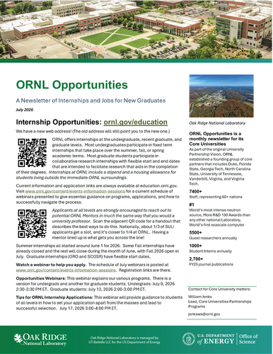 Click here for the July 2026 internship newsletter