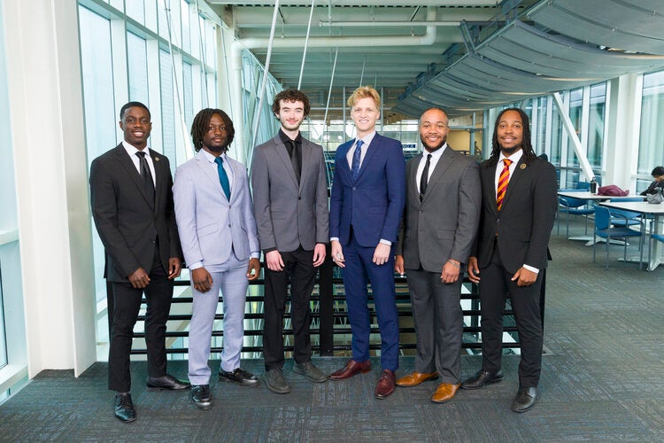 Members of Team 304 left to right: Tyler Anderson, Kwajo Burrs, Jonah Goldberg, Charlie Masterson, Aaron Smith, Julius Walls