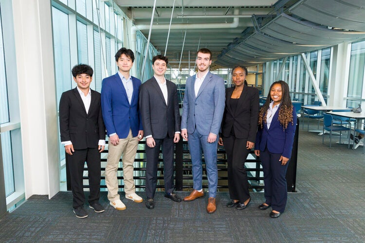 Members of Team 312 left to right: Victor Bonifatti, Liangyu Chen, Juan J Garcia, Dimitri Jaksic, Lynn Pierre Etienne, Jayla Russell