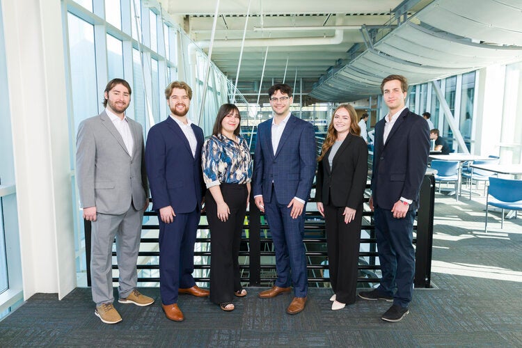 Members of Team 501 left to right: Michael Gregory, Conner Holmes, Claudia Irausquin, Jake Marcus, Janna Rhodes, Jerry Richardson