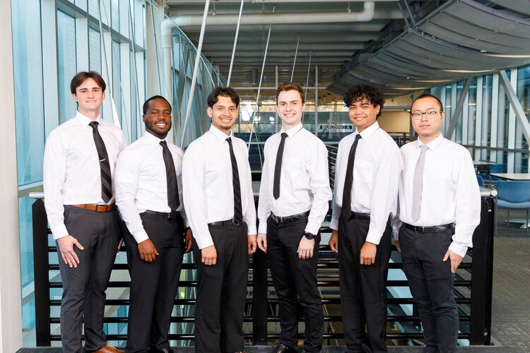 Members of Team 524 left to right: Bennett Forbis, Akeeme Jackson, Jorge Miranda, Tobias Ryckis, Dean Talaa, Lihao Wu