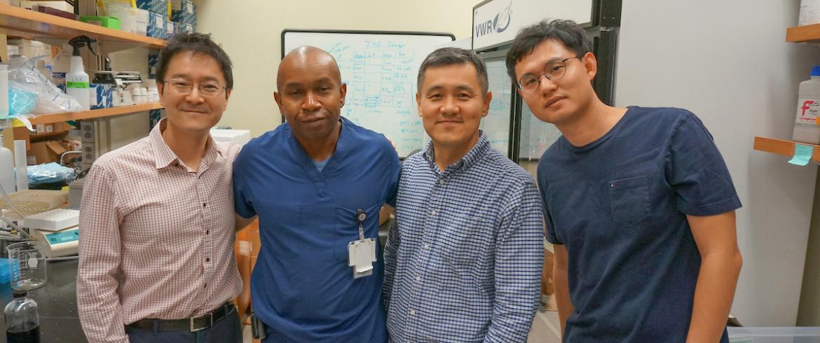 (L-R) Hoyong Chung, Wade Douglas, Choogon Lee, and Minkyu Kim (Kim is post doc of Chung group but not part of study)