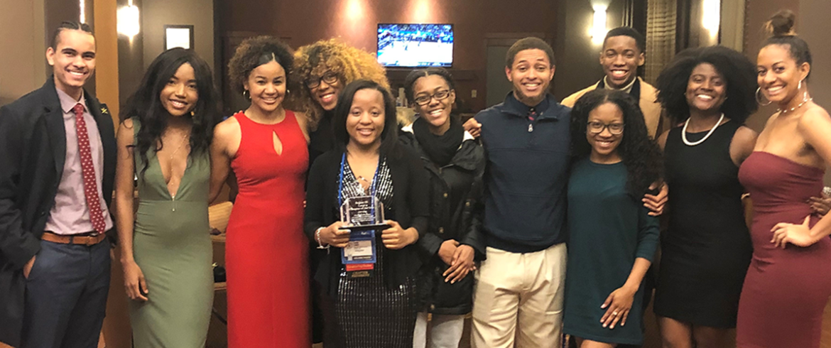 Representatives of the NSBE student chapter at the 2018 annual conference
