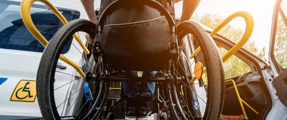 wheelchair loading into van