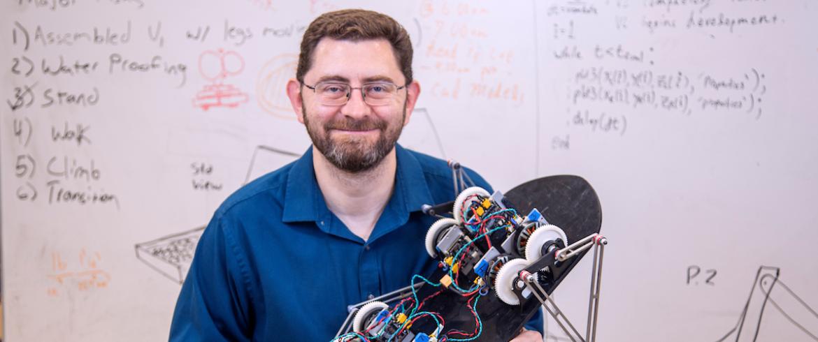 engineering prof jonathan clark with nasa big idea challenge robot
