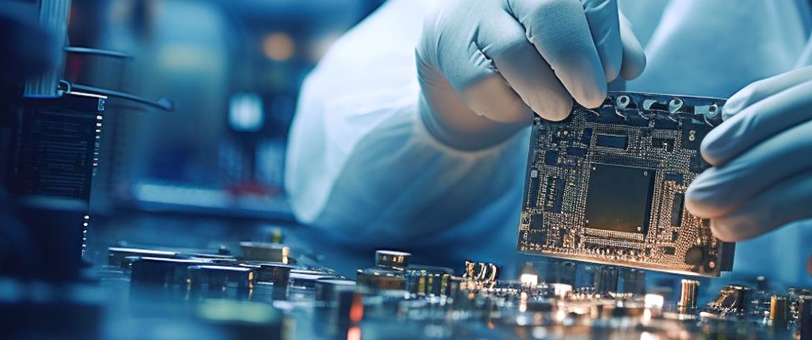 ai generated images of semiconductor chip in lab