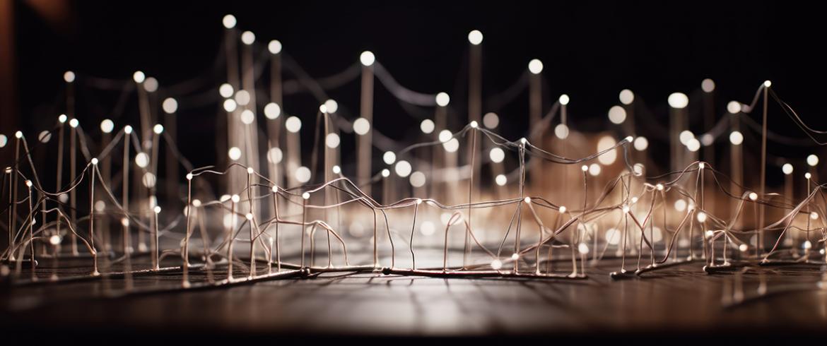 digital illustration of a wire city