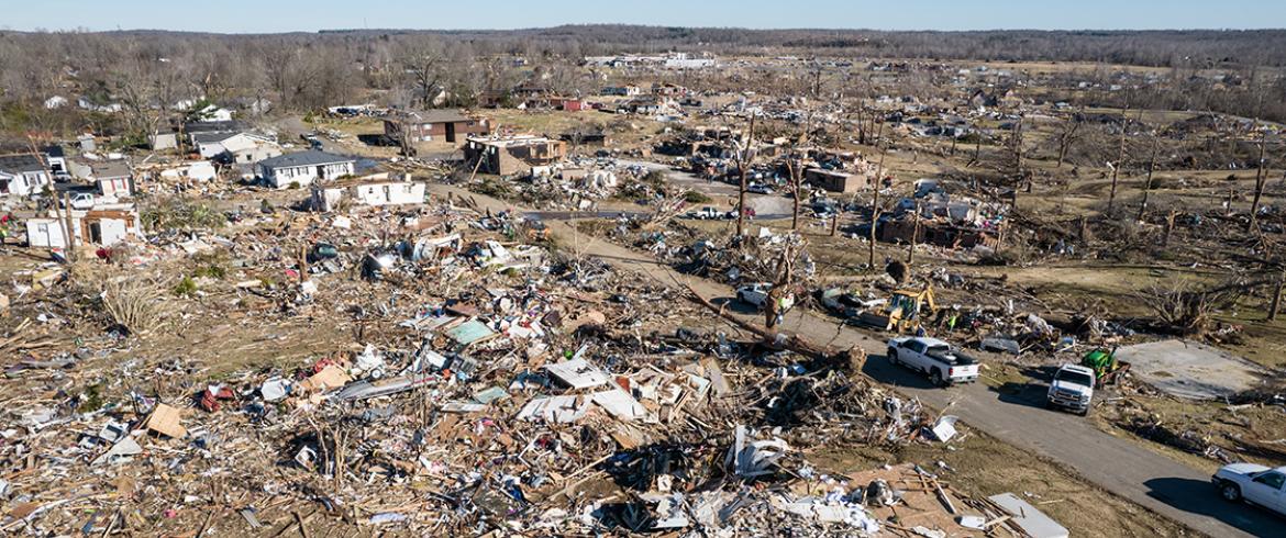 aerial photo of dawson creek ky after tornado