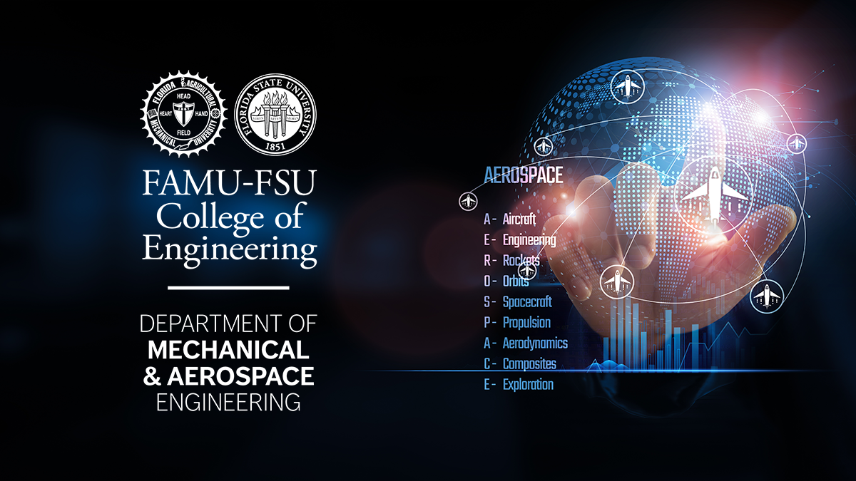 collage with department logo and aerospace science fields
