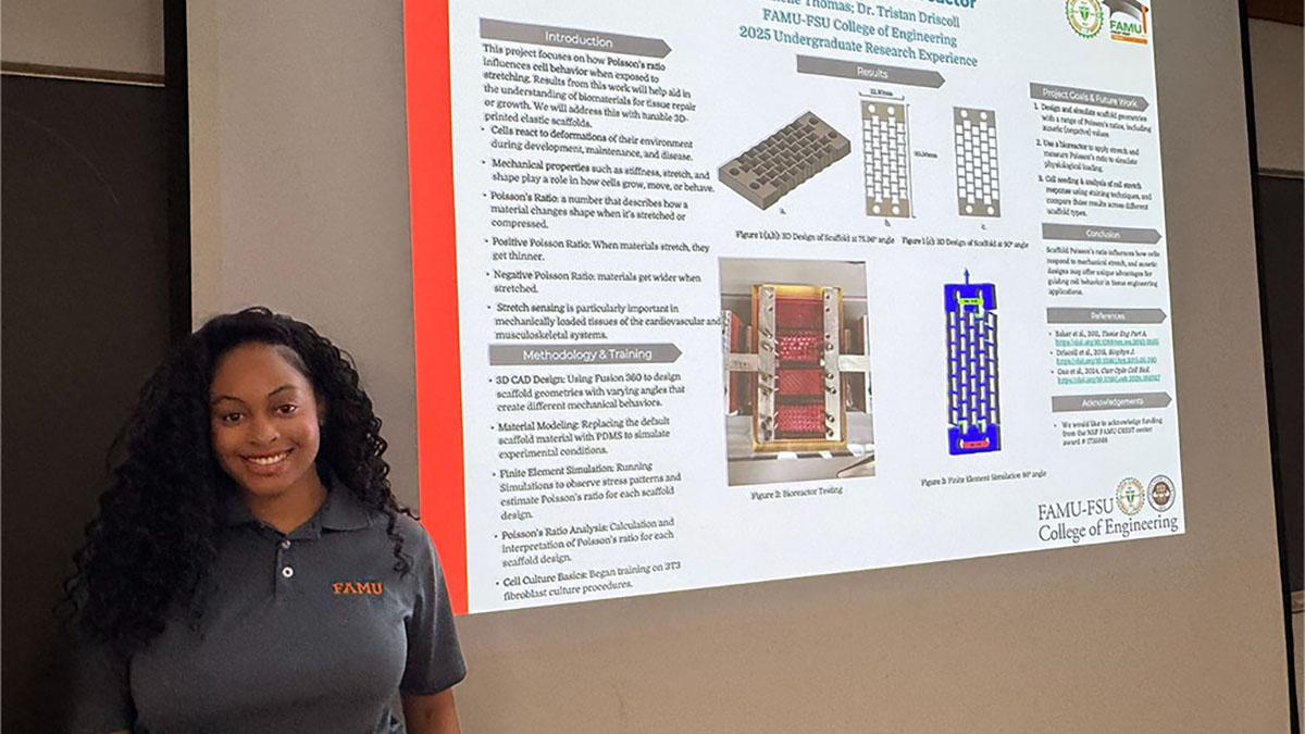 photo of female engineering student from famu engineering reu at mag lab