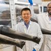photo of faculty zhibin yu and tarik dickens in the lab at famu-fsu engineering