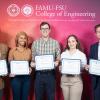 photo of biomedical entrepreneurial senior design engineering team and faculty advisor stephen arce at famu-fsu engineering
