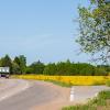 photo of empty bus stop on rural road