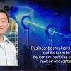 photo of famu-fsu engineering professor wei guo a laser and text
