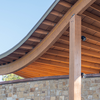 background image of wooden beams and shape of the roof