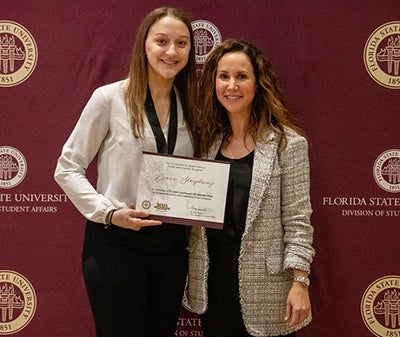diana shaughnessey at fsu torchbearer ceremony